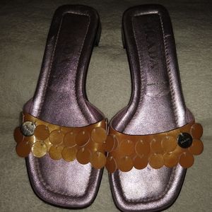 Prada leather sequins mules. 35.5